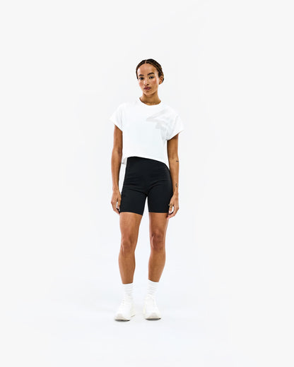 247 Perforated Cropped Training T-Shirt - White