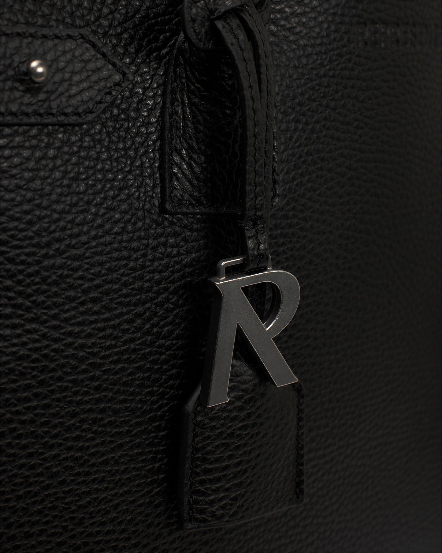 Leather Tote Bag - Textured Black
