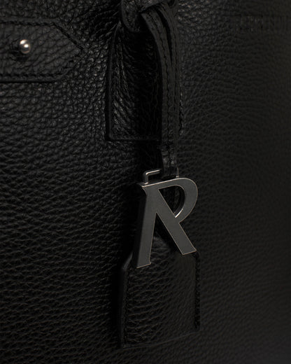 Leather Tote Bag - Textured Black
