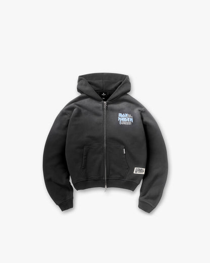 Represent X Iron Maiden Anniversary Zip Through Hoodie - Stained Black
