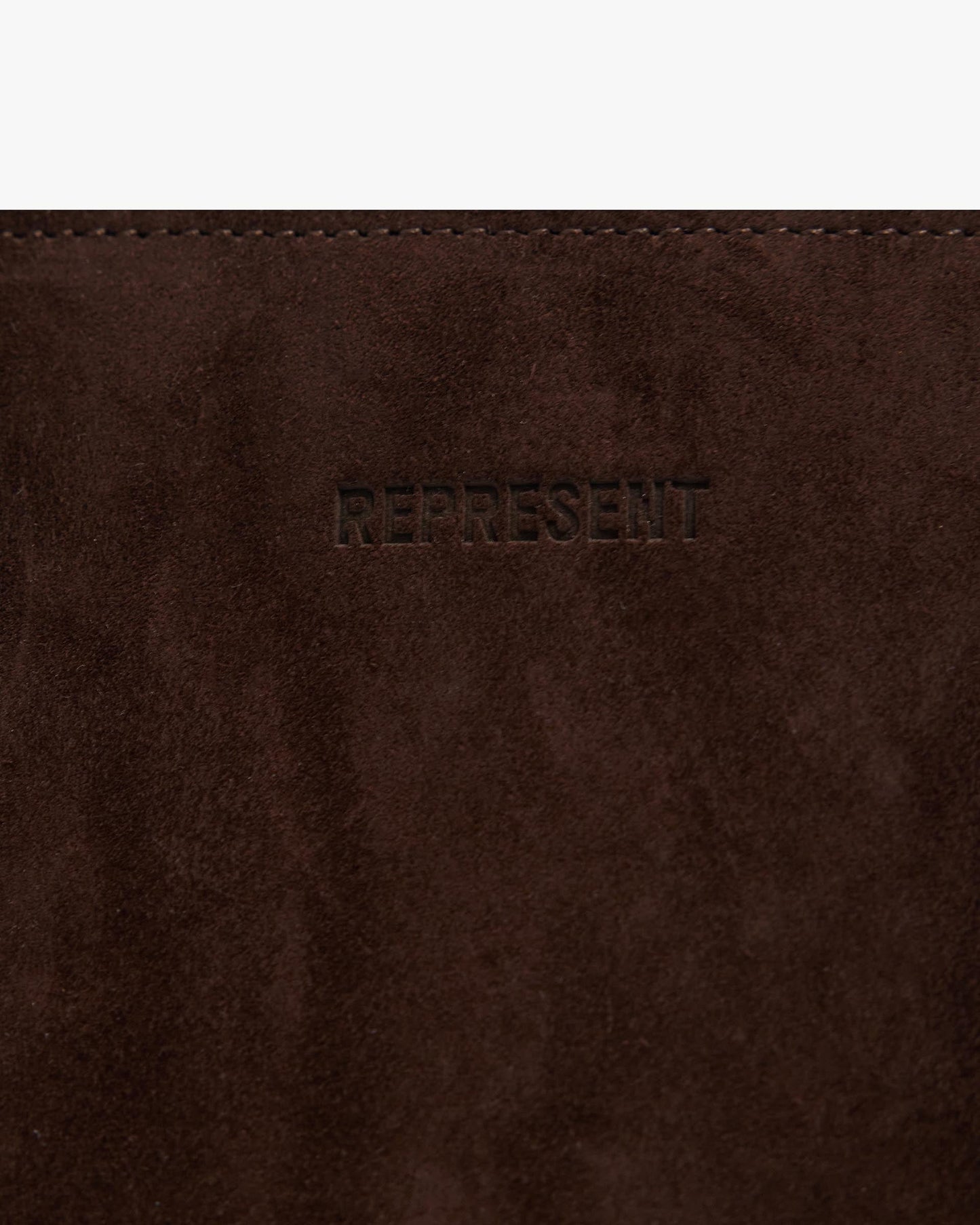 Suede Leather Tote Bag - Brown