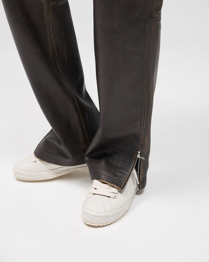 Sunfade Leather Pant - Nero