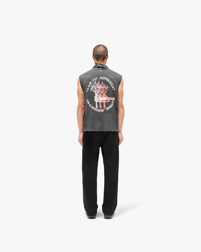 247 Torch Boxy Tank - Washed Black