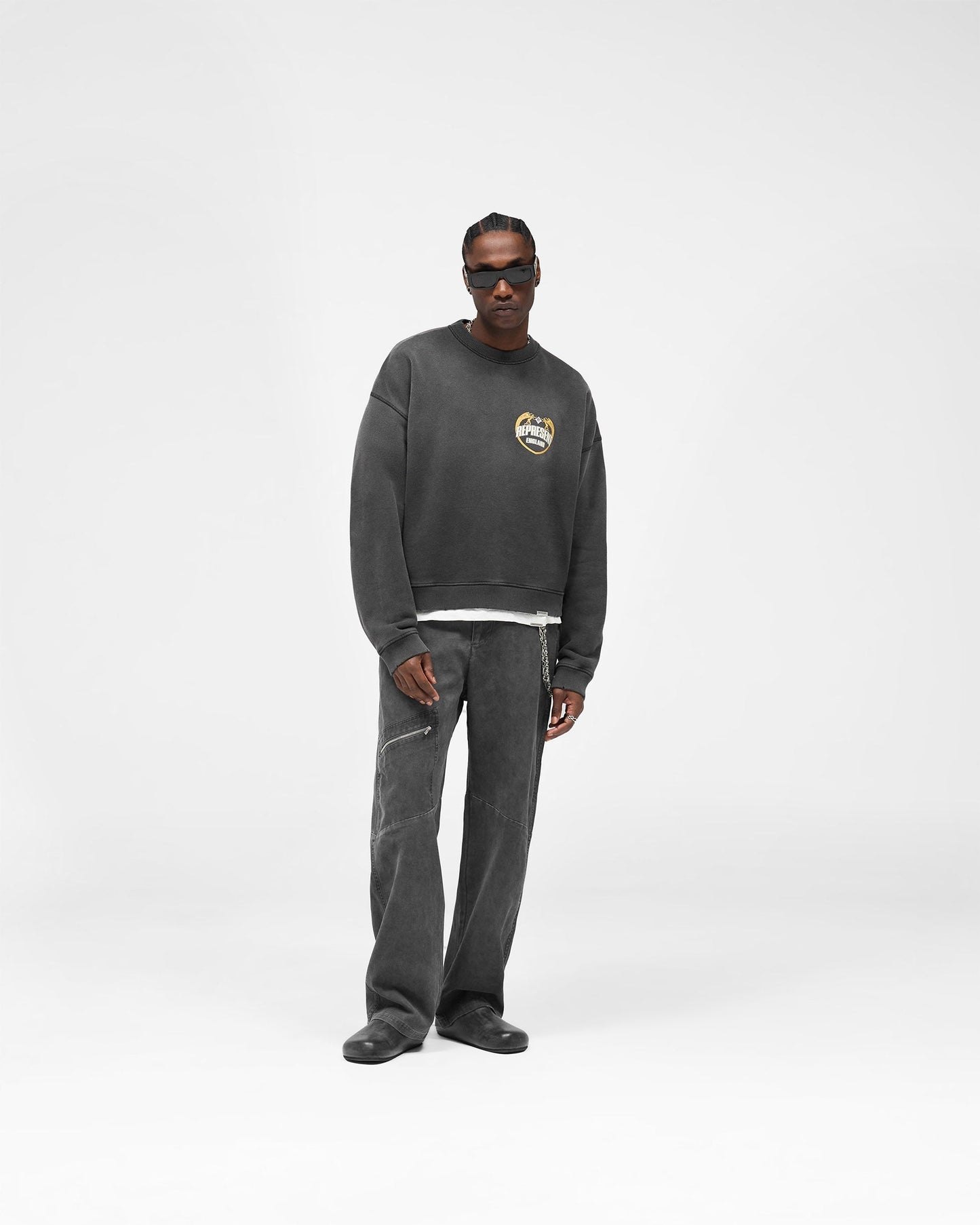 Angel Border Sweater - Stained Black