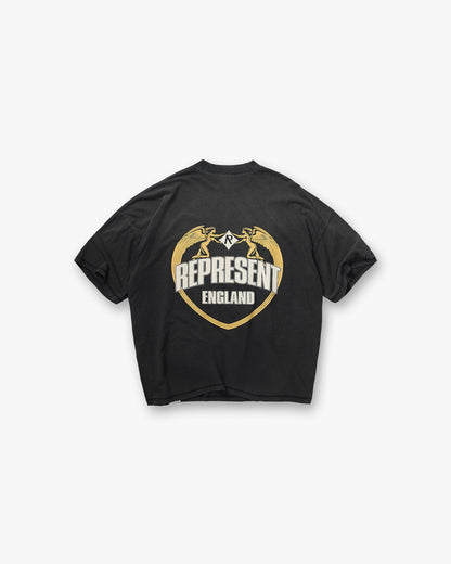 Angel Border T-Shirt - Stained Black