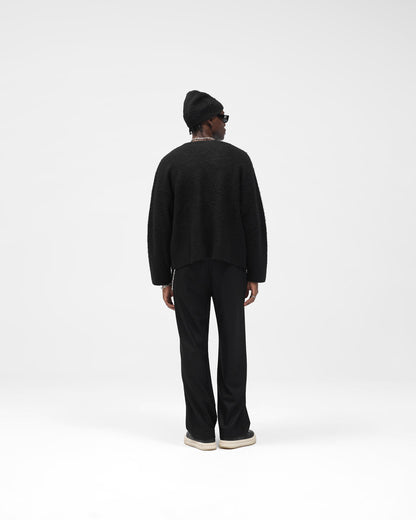 Textured Knit Cardigan - Jet Black