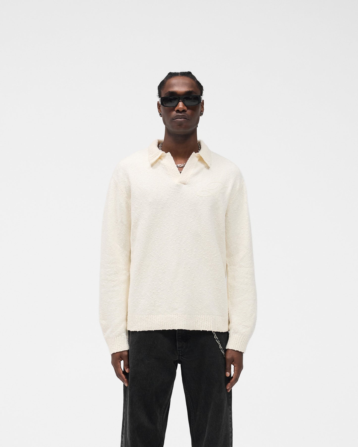 Knitted Polo - Aged White