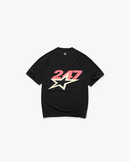 Team 247 Star Oversized T-Shirt - Jet Black