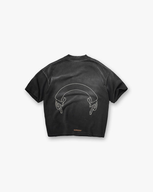 Represent Banner T-Shirt - Stained Black