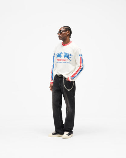 Mesh Pegasus Long Sleeve T-Shirt - Flat White