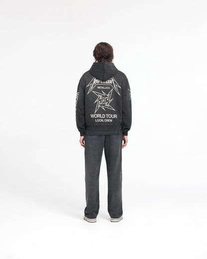 Represent X Metallica Local Crew Zip Hoodie - Stained Black