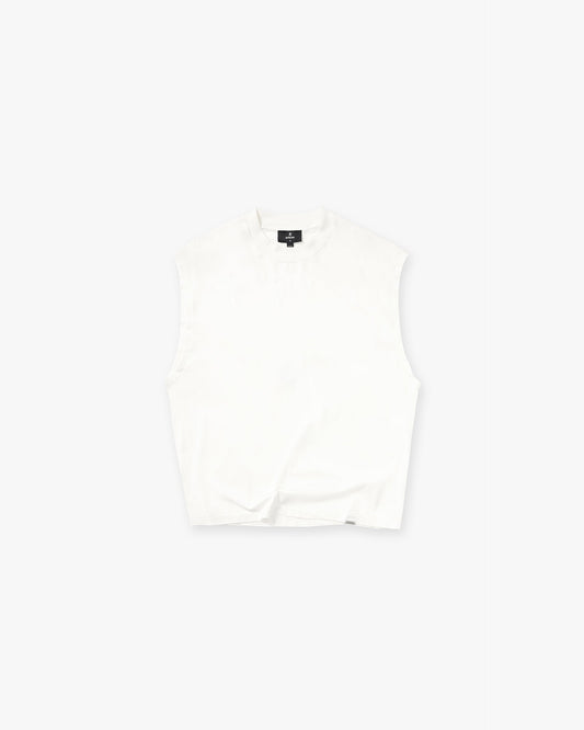 Initial Boxy Tank - Flat White