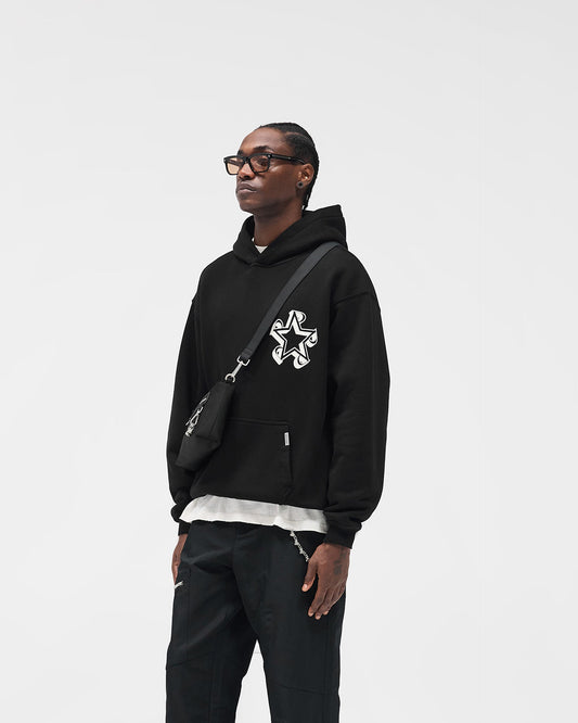 Initial Star Hoodie - Jet Black