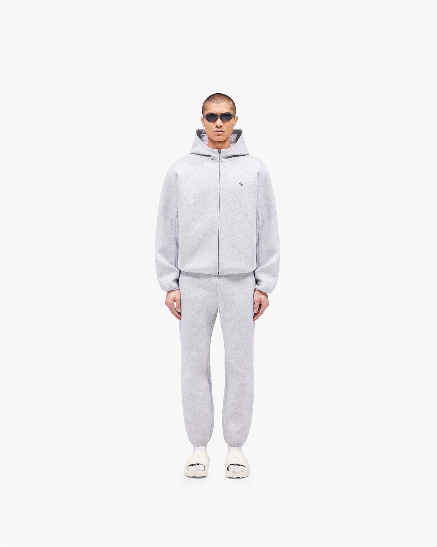 247 Form Zip Hoodie - Grey Marl