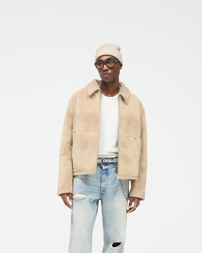 Faux Shearling Jacket - Cafe