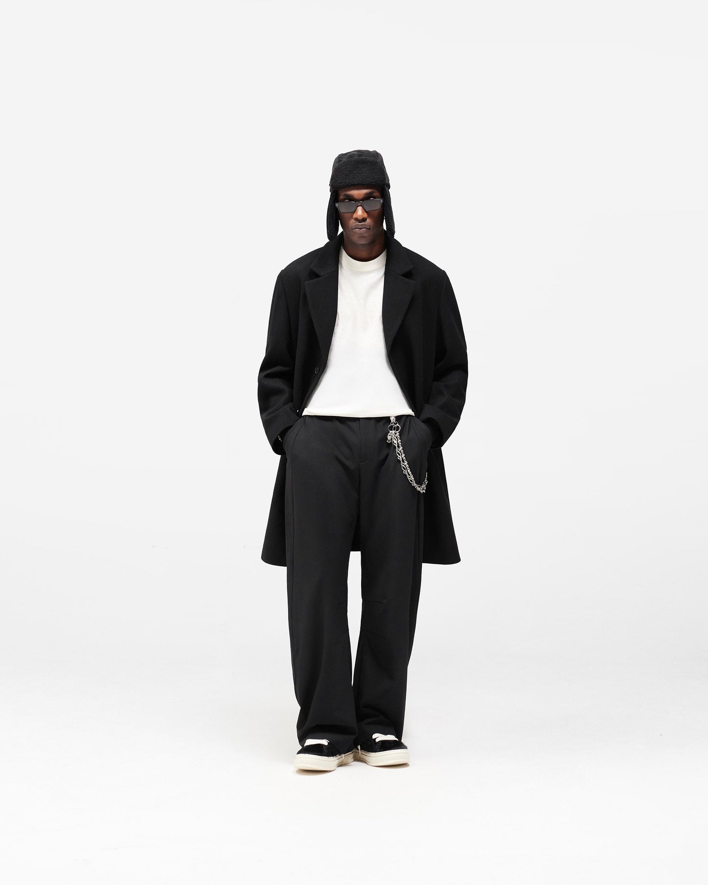 Relaxed Overcoat - Jet Black