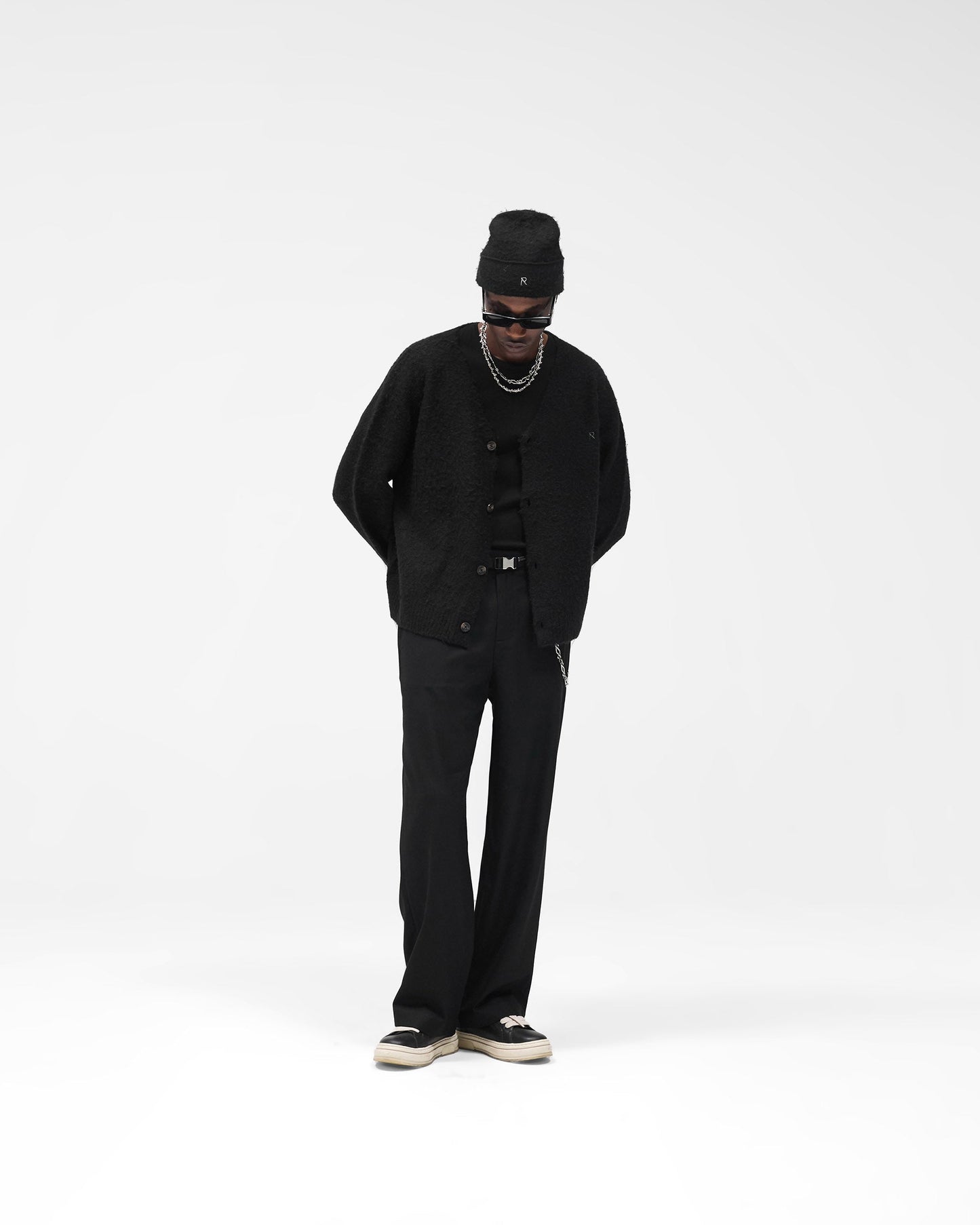 Textured Knit Cardigan - Jet Black
