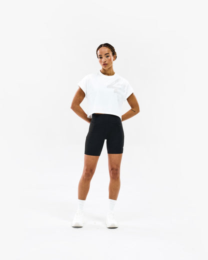 247 Perforated Cropped Training T-Shirt - White