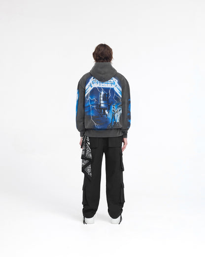 Represent X Metallica Ride The Lightning Hoodie - Vintage Grey