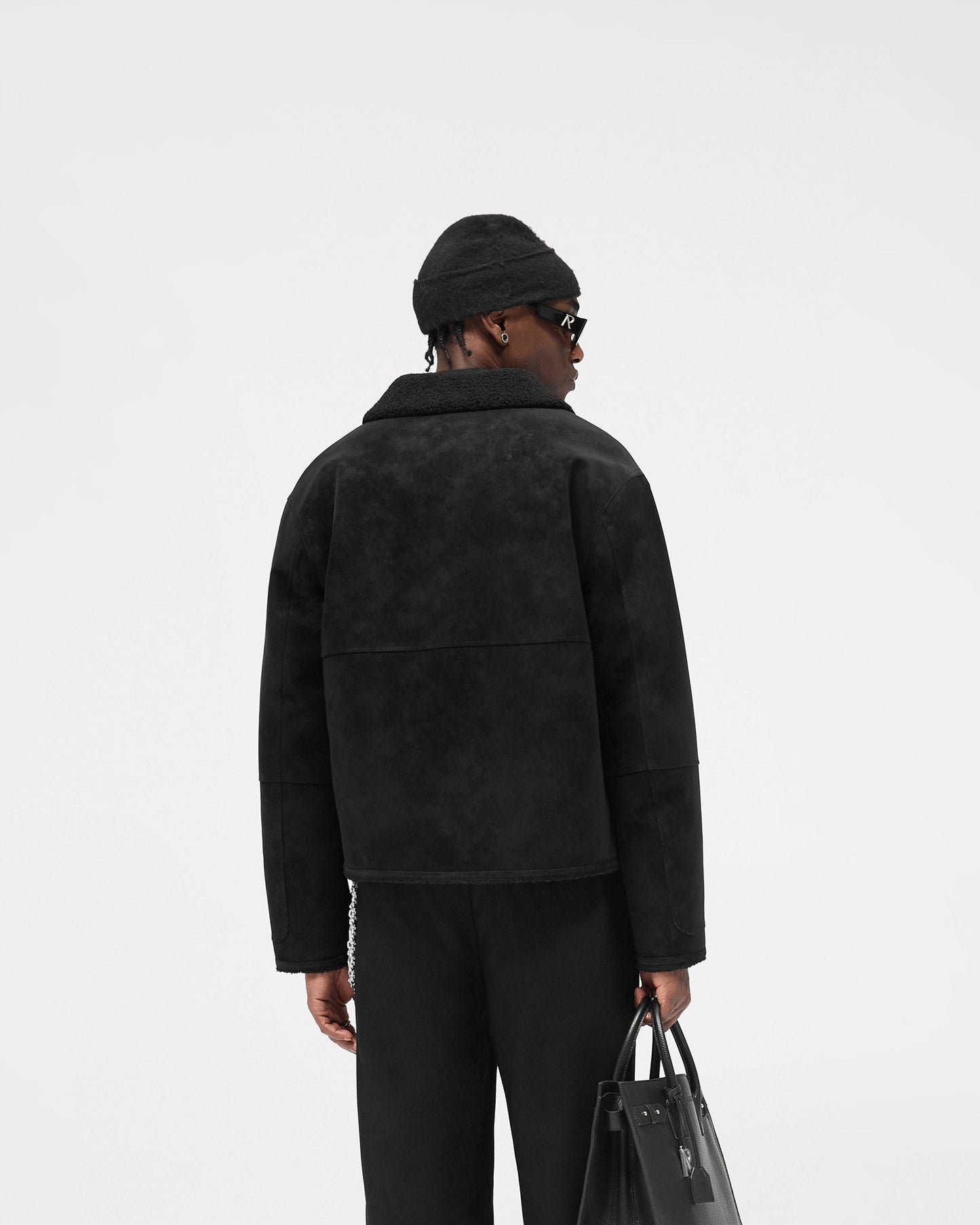 Faux Shearling Jacket - Jet Black