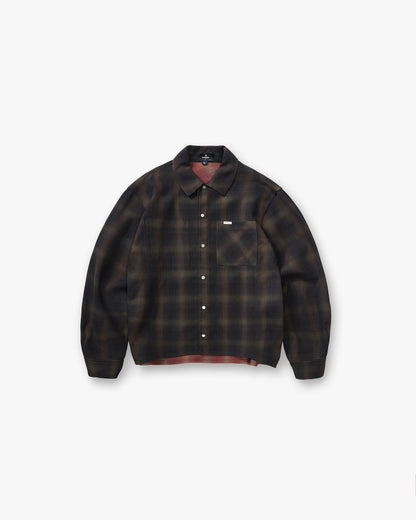 Bonded Reversible Check Shirt - Nero