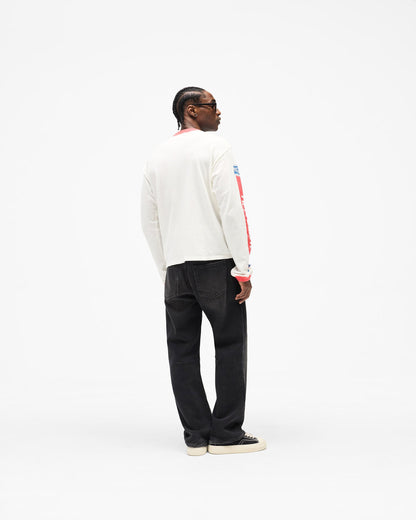 Mesh Pegasus Long Sleeve T-Shirt - Flat White