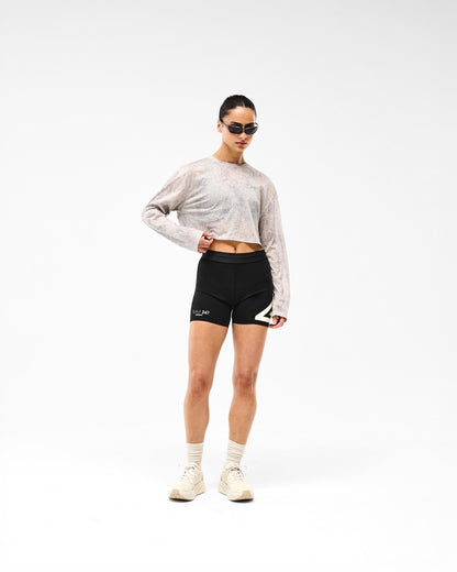 247 Glitch Cropped Training T-Shirt - Grey