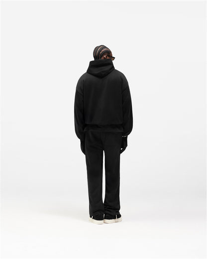 Dual Layer Script Sweatpants - Jet Black
