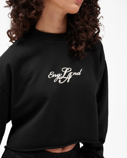 EngLAnd Cropped Sweatshirt - Jet Black