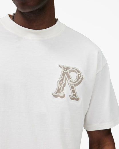 Western Initial T-Shirt - Flat White