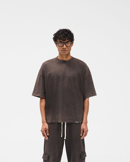 Initial Boxy T-Shirt - Coffee