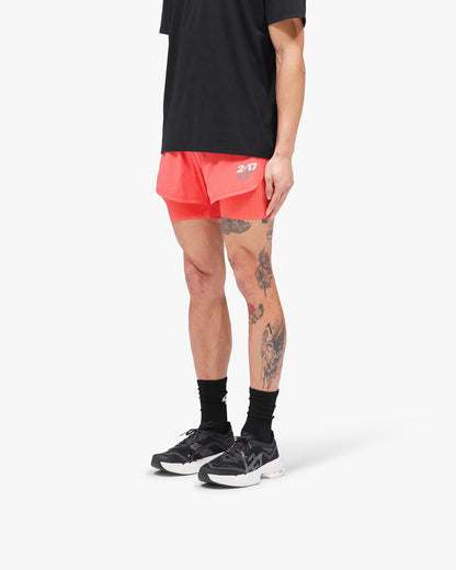 247 Hybrid 2-In-1 Short - Racing Red
