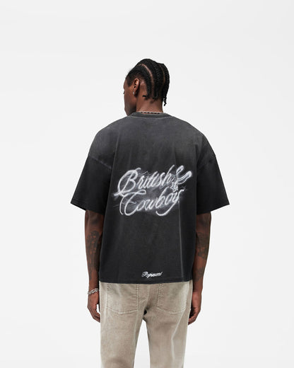 British Cowboys T-Shirt - Stained Black