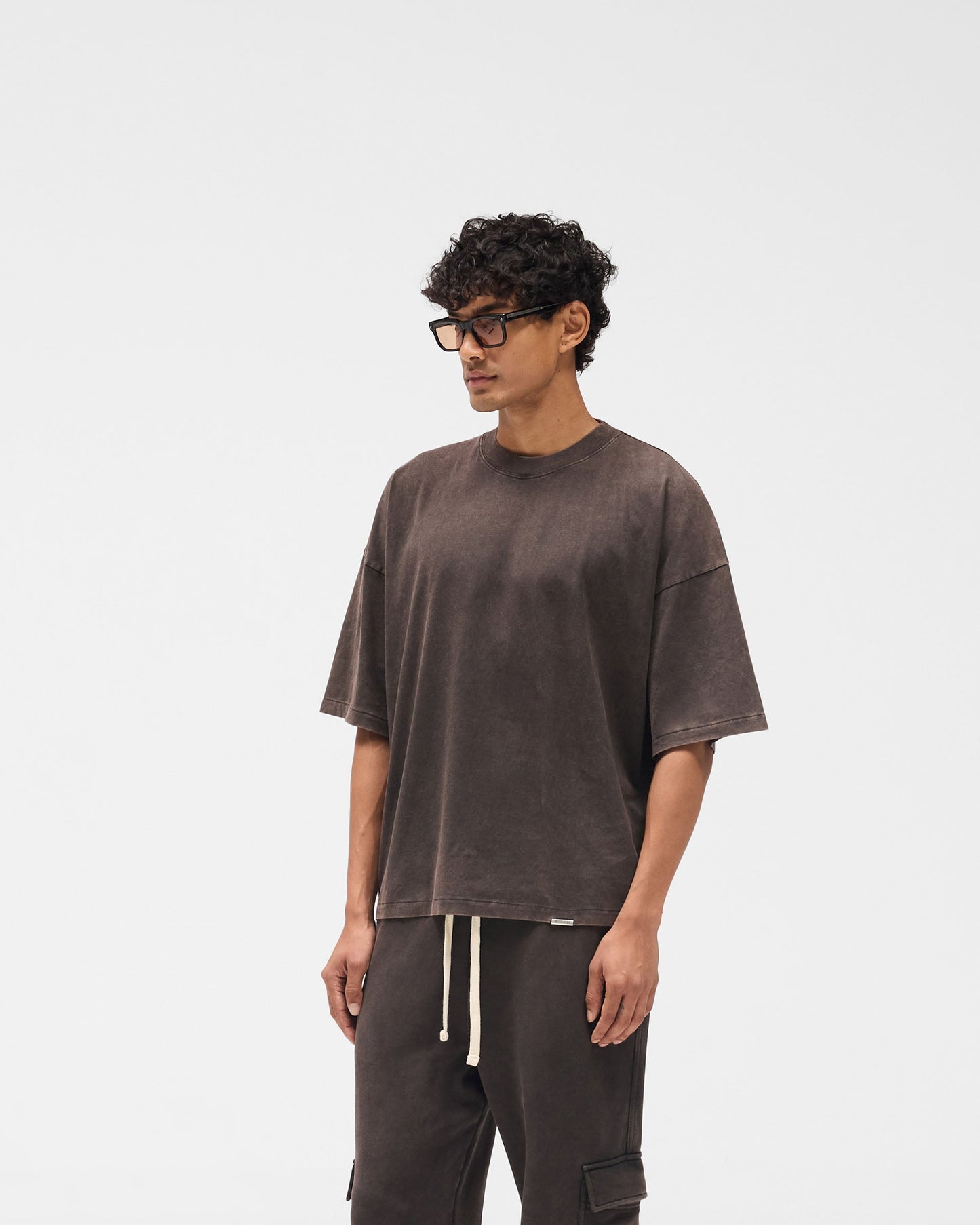 Initial Boxy T-Shirt - Coffee