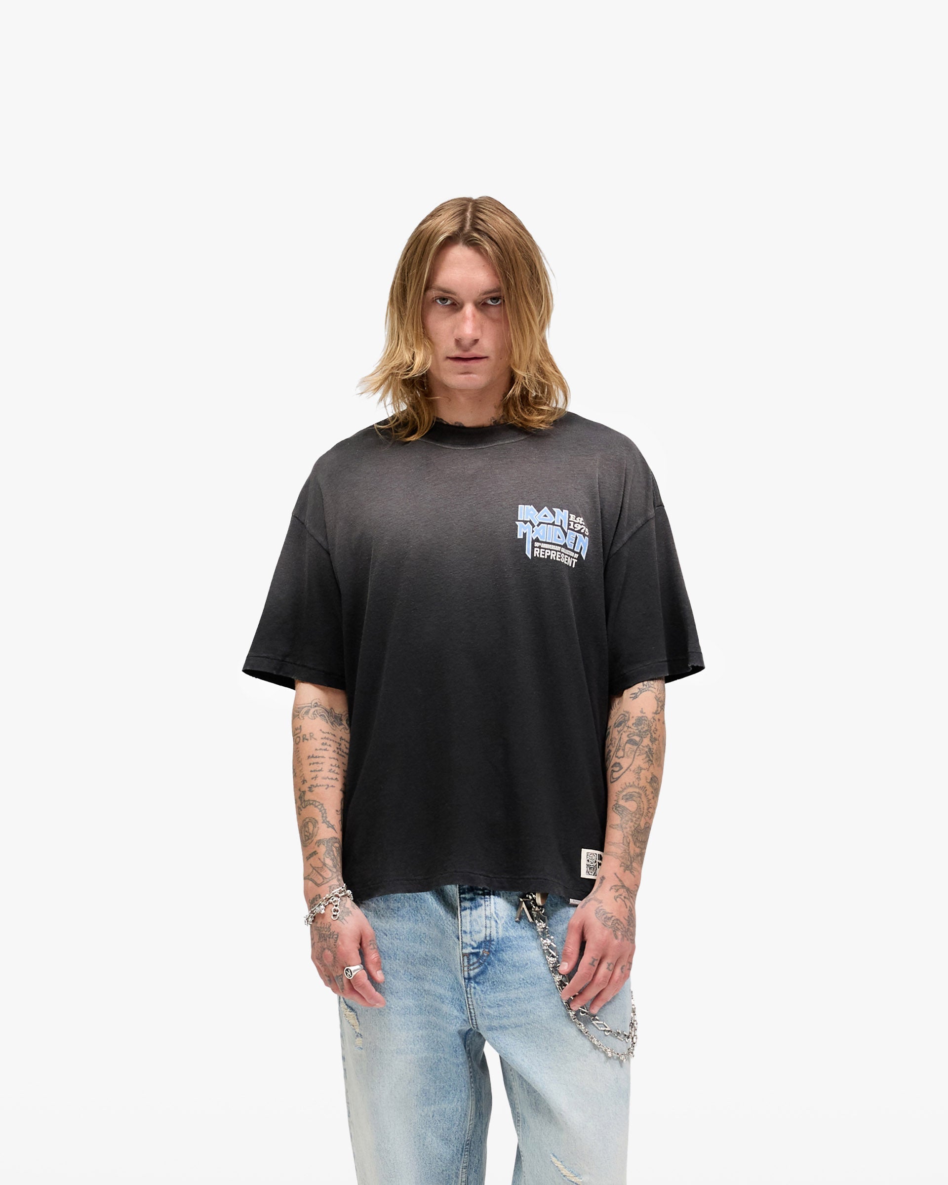 Represent X Iron Maiden Anniversary T-Shirt - Stained Black