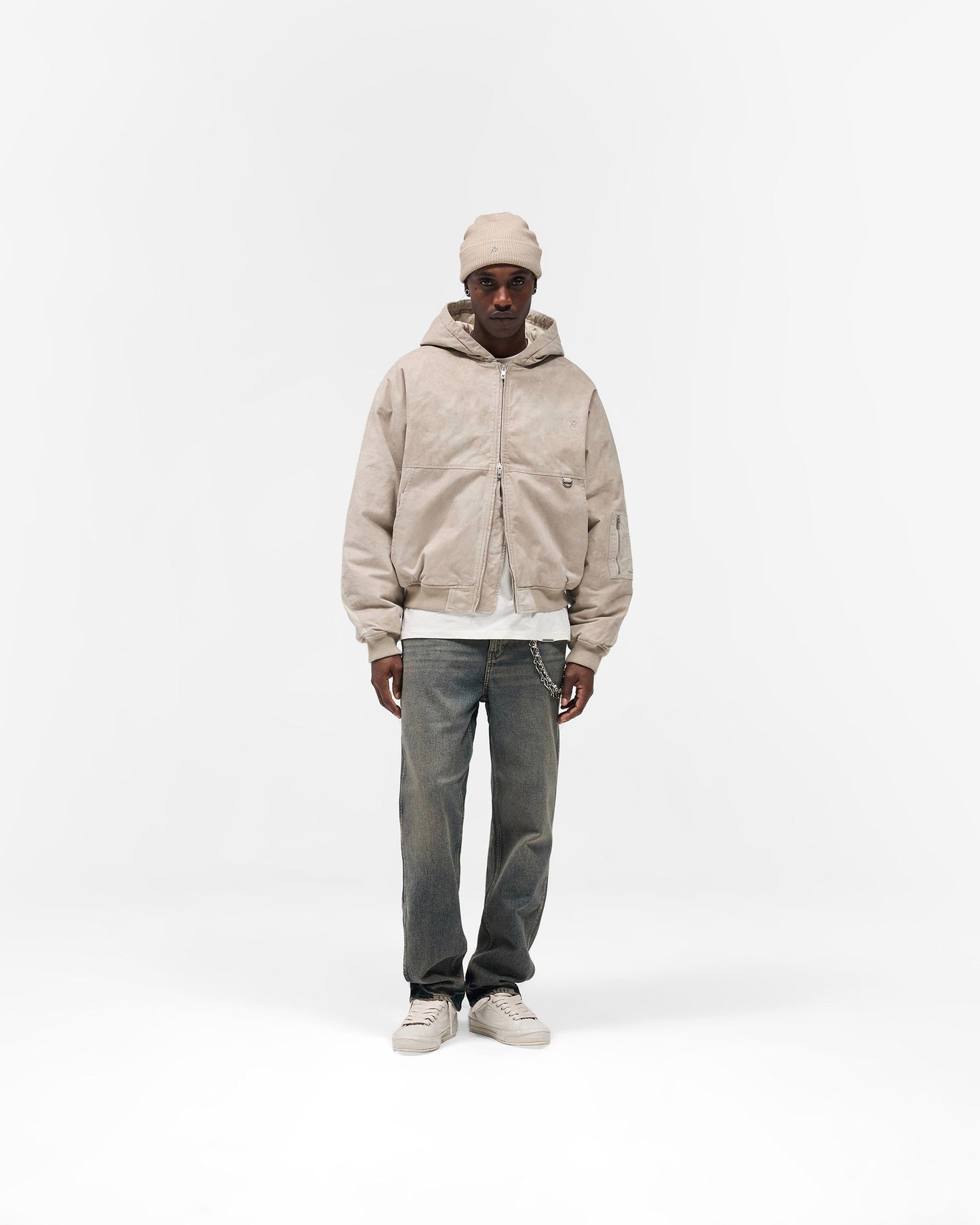 Hooded Bomber - Beige