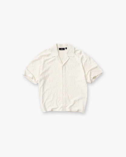 All Over Print Towel Shirt - Aged White