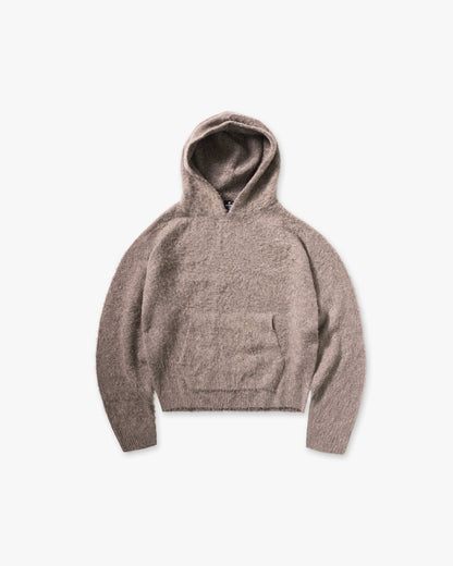 Textured Borg Hoodie - Nero