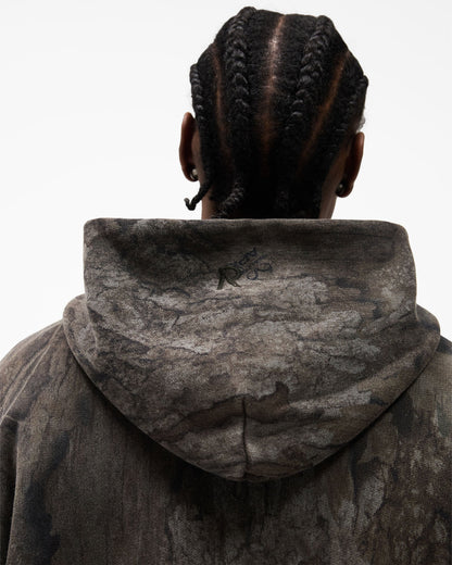 Initial Overdye Realtree® Oversized Hoodie - Overdyed Black