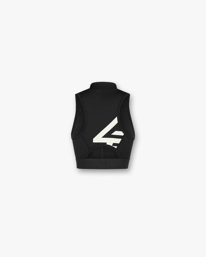 247 Zip Front Performance Crop - Black