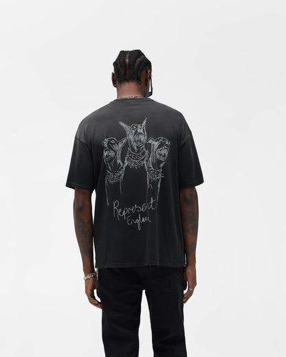Hand Drawn Thoroughbred T-Shirt - Aged Black