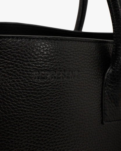 Leather Tote Bag - Textured Black