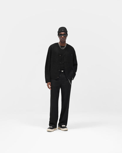 Textured Knit Cardigan - Jet Black